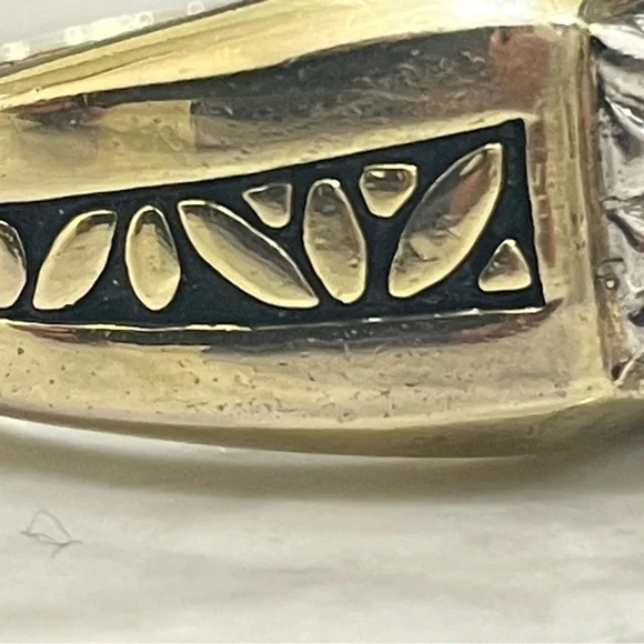 Vintage Men’s RingGold plated Clear CZ Stone Square Setting Sz 11 antique look